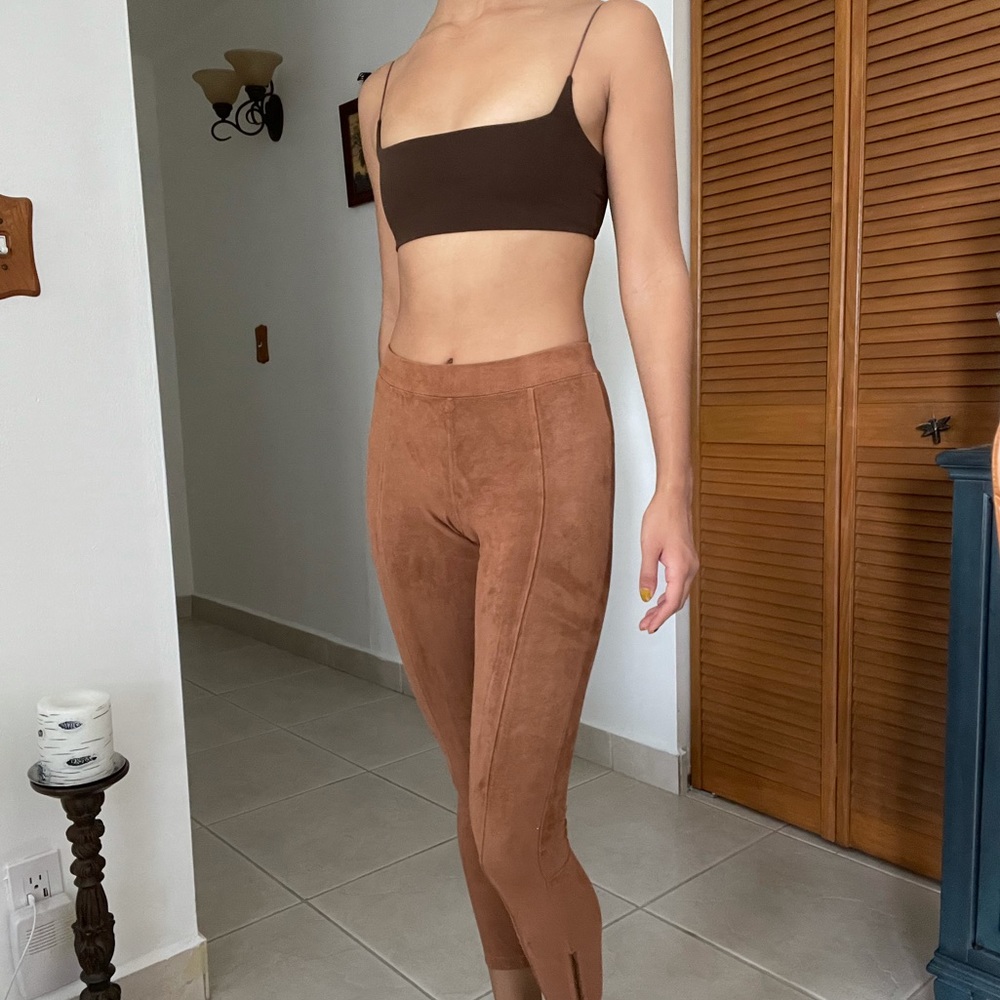 Express Sueded Caramel Leggings